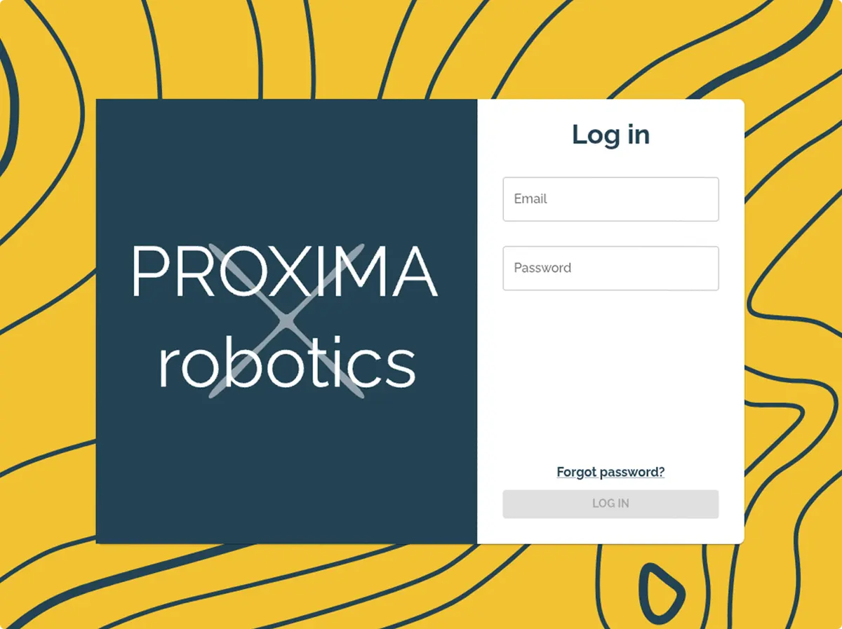 Sign-in screen of the Proxima Robotics license manager